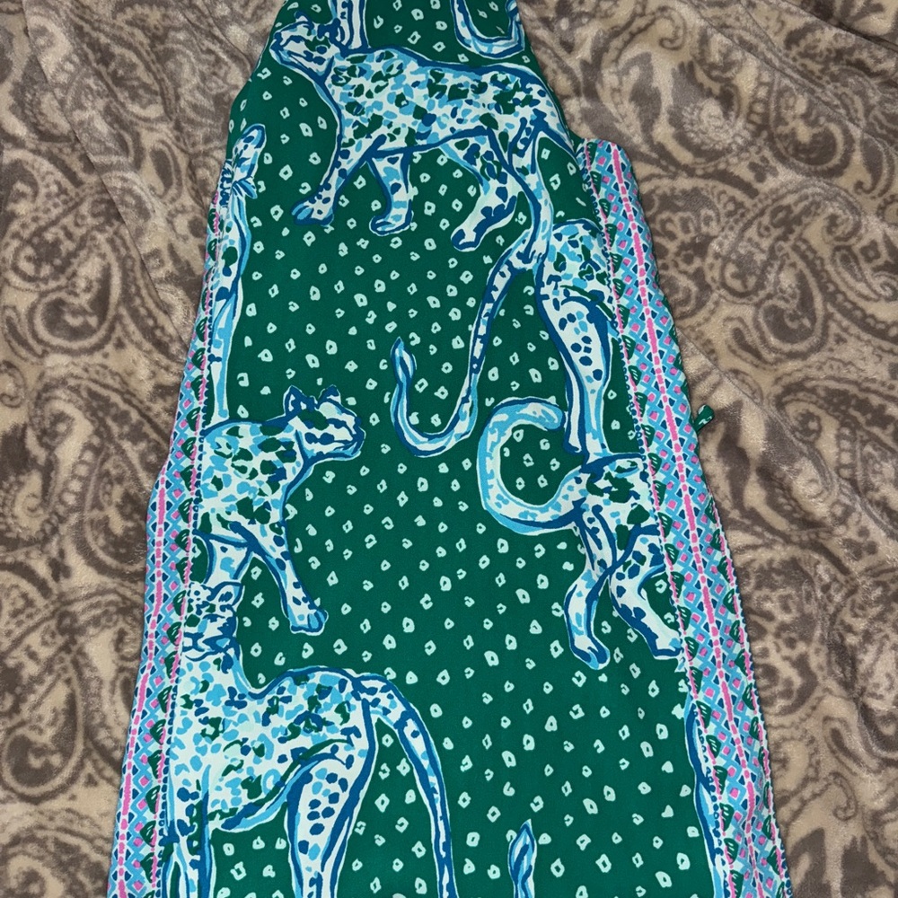 EUC Lilly Pulitzer On The Prowl Pearl Romper Women's Size 00 Emerald Green Isle